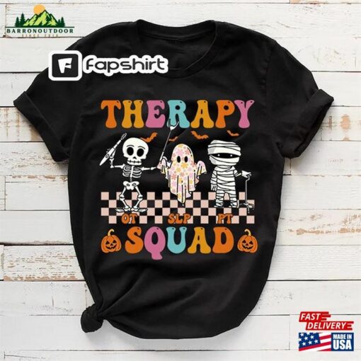 Retro Therapy Squad Slp Ot Pt Team Halloween Speech Physical T-Shirt Best Gift For 2023 Classic Sweatshirt