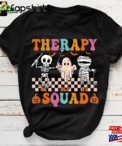 Retro Therapy Squad Slp Ot Pt Team Halloween Speech Physical T-Shirt Best Gift For 2023 Classic Unisex