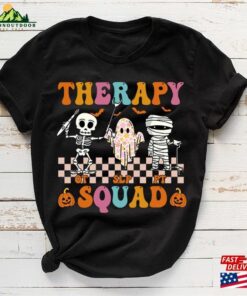 Retro Therapy Squad Slp Ot Pt Team Halloween Speech Physical T-Shirt Best Gift For 2023 Unisex
