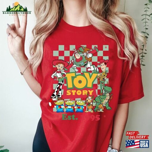 Retro Toy Story Merry Christmas Shirt Vintage Friends Family Classic Unisex