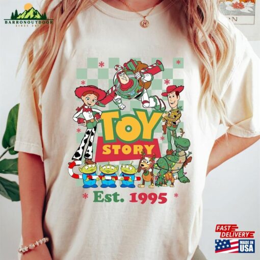 Retro Toy Story Merry Christmas Shirt Vintage Friends Family Classic Unisex