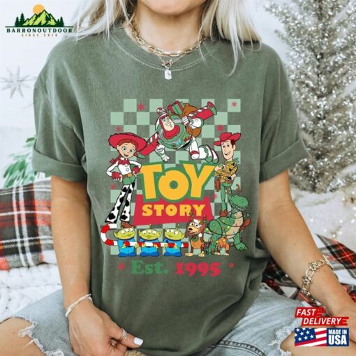 Retro Toy Story Merry Christmas Shirt Vintage Friends Family Classic Unisex