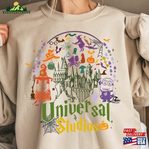 Retro Universal Studios Halloween Sweatshirt Disney Spooky Comfort Color Shirt T-Shirt Hoodie