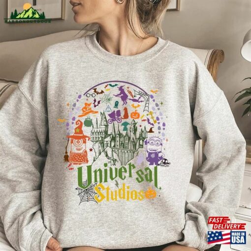 Retro Universal Studios Halloween Sweatshirt Disney Spooky Comfort Color Shirt T-Shirt Hoodie