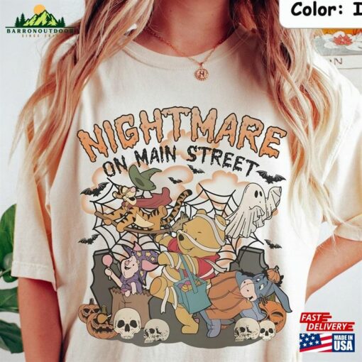 Retro Winnie The Pooh Halloween Shirt Vintage Nightmare On Main Street Bear T-Shirt Classic