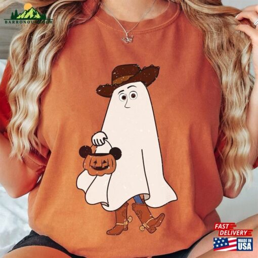 Retro Woody Ghost Halloween Comfort Colors Shirt Toy Story Disney Spooky Season Hoodie Unisex