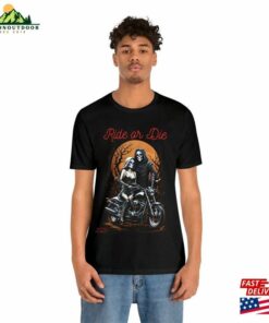 Ride Or Die Graphic Tee Grim Reaper Motorcycle Shirt Unisex Sweatshirt