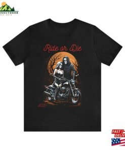Ride Or Die Graphic Tee Grim Reaper Motorcycle Shirt Unisex Sweatshirt