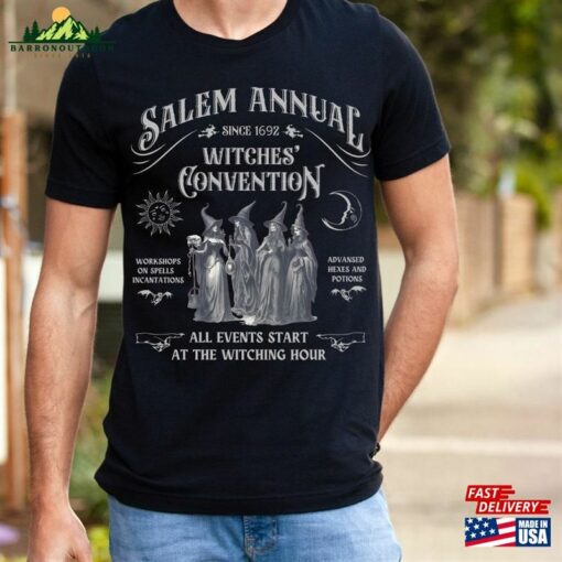 Salem Witch Convention Halloween T-Shirt Halloweentown Sweatshirt Ladies Ghost Tee Classic