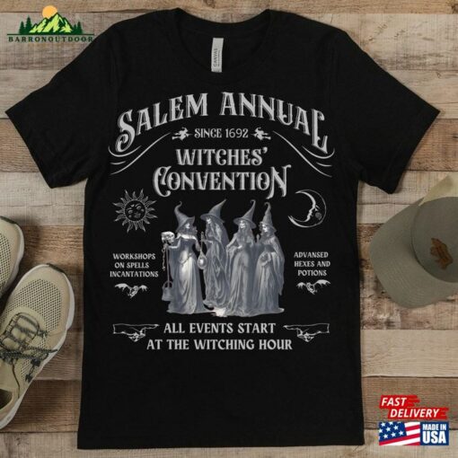 Salem Witch Convention Halloween T-Shirt Halloweentown Sweatshirt Ladies Ghost Tee Classic