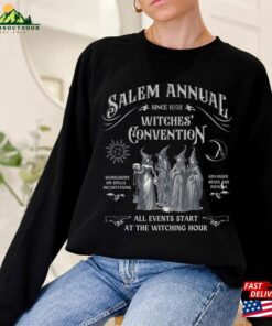Salem Witch Convention Halloween T Shirt Halloweentown Sweatshirt Ladies Ghost Tee Classic 4