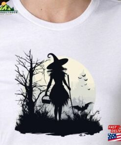 Salem Women’s Halloween Witch Print Casual T-Shirt Witchy Shirt Hoodie Unisex