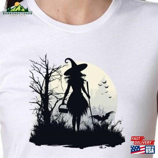 Salem Women’s Halloween Witch Print Casual T-Shirt Witchy Shirt Hoodie Unisex