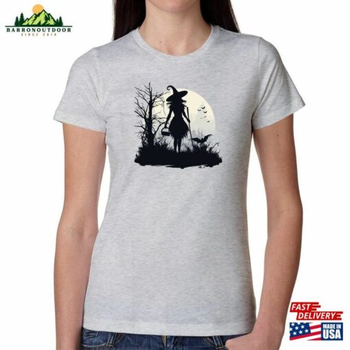 Salem Women’s Halloween Witch Print Casual T-Shirt Witchy Shirt Hoodie Unisex