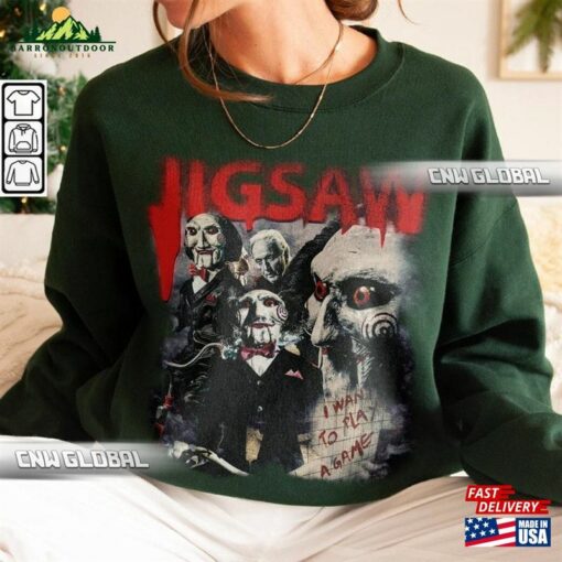 Saw Jigsaw Horror Movie Shirt Bootleg Halloween Vintage Retro 90S Y2k Sweatshirt Classic Unisex