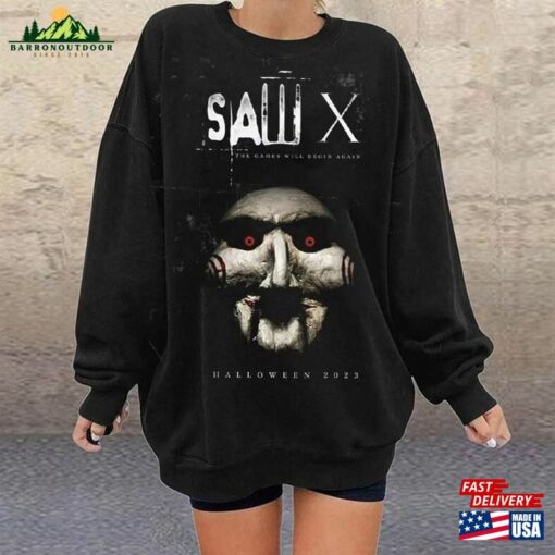 Saw X Movie 2023 T-Shirt Horror Poster Head Trap Jigsaw Vintage Shirt Hoodie Sweatshirt