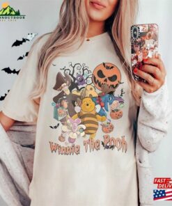 Scary Halloween Shirt Animated Bear And Friend Party Retro Spooky Season Tee Classic Hoodie