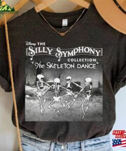 Silly Symphony The Skeleton Dance Halloween Dancing Vintage T-Shirt Classic Unisex