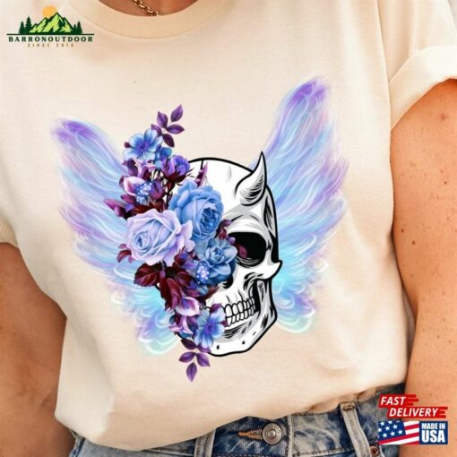 Skeleton Angel Bloom Skull Shirt Halloween Sweatshirt Hoodie