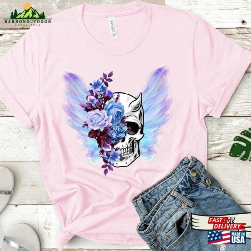 Skeleton Angel Bloom Skull Shirt Halloween Sweatshirt Hoodie