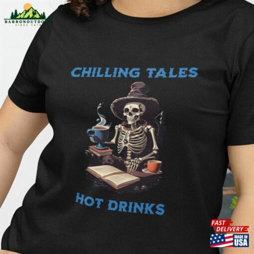 Skeleton Book Lover T-Shirt Quot Chilling Tales Unisex Classic