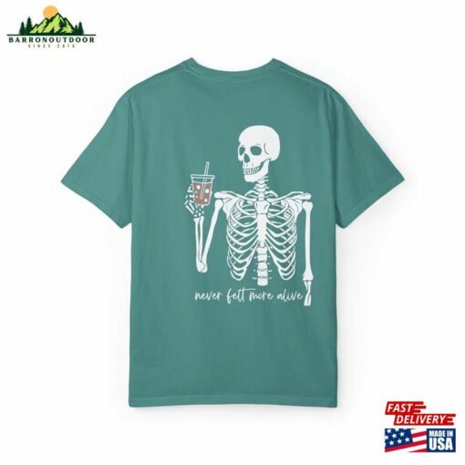 Skeleton Comfort Colors Shirt Coffee Trendy Halloween 2023 Shirts Unisex Hoodie