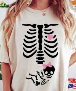 Skeleton Halloween Maternity Comfort Colors® Shirt New Baby Girl Pregnancy Announcement 2023 Pregnant Women Sweatshirt T-Shirt
