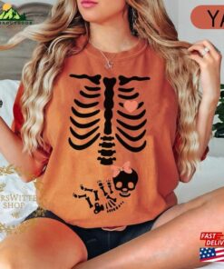 Skeleton Halloween Maternity Comfort Colors Shirt New Baby Girl Pregnancy Announcement 2023 Pregnant Women Unisex Sweatshirt 2 Skeleton Halloween Maternity Comfort Colors Shirt New Baby Girl Pregnancy Announcement 2023 Pregnant Women Unisex Sweatshirt 3