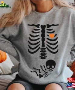 Skeleton Halloween Maternity Shirt Funny Pregnancy Announcement Sweatshirt 2023 Pregnant Women Tees Hoodie 2 Skeleton Halloween Maternity Shirt Funny Pregnancy Announcement Sweatshirt 2023 Pregnant Women Tees Hoodie 3