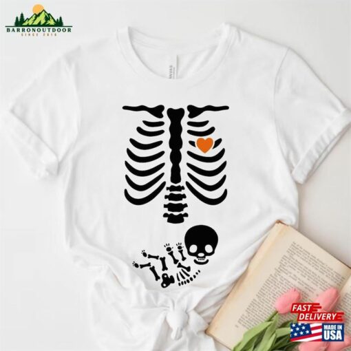 Skeleton Halloween Maternity Shirt Funny Pregnancy Announcement Sweatshirt 2023 Pregnant Women Tees Hoodie