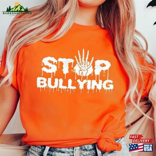 Skeleton Hand Stop Bullying Shirt Orange Day 2023 Equality Classic T-Shirt