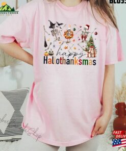 Skeleton Happy Hallothanksmas Sweatshirt Halloween Thanksgiving Christmas Shirt T-Shirt Classic Skeleton Happy Hallothanksmas Sweatshirt Halloween Thanksgiving Christmas Shirt T-Shirt Classic
