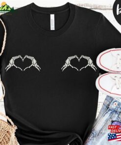 Skeleton Hearts Halloween Shirt Hippie Boho Outfit Make Peace Not War Hoodie Unisex