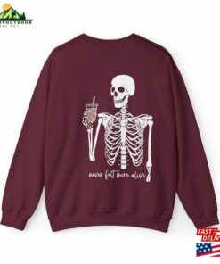 Skeleton Iced Coffee Sweatshirt Staying Alive Shirt Trendy Hoodie T Shirt 3