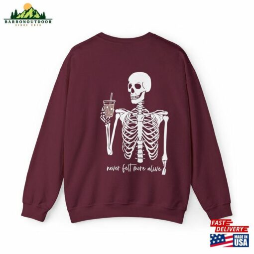 Skeleton Iced Coffee Sweatshirt Staying Alive Shirt Trendy Hoodie T-Shirt