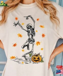 Skeleton Pumpkin Halloween Shirts Dancing Tee Family Matching Shirt Sweatshirt Unisex
