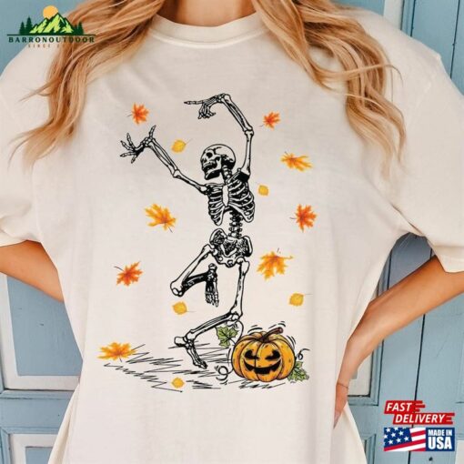 Skeleton Pumpkin Halloween Shirts Dancing Tee Family Matching Shirt Sweatshirt Unisex