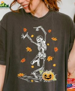 Skeleton Pumpkin Halloween Shirts Dancing Tee Family Matching Shirt Sweatshirt Unisex