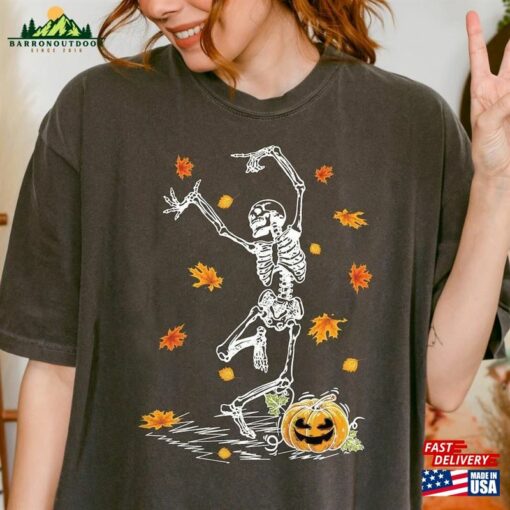 Skeleton Pumpkin Halloween Shirts Dancing Tee Family Matching Shirt Sweatshirt Unisex