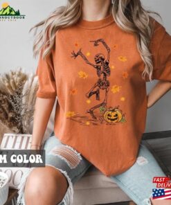 Skeleton Pumpkin Halloween Shirts Dancing Tee Family Matching Shirt Sweatshirt Unisex 3