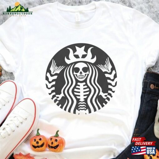 Skeleton Starbucks Inspired Shirt Halloween Classic Unisex