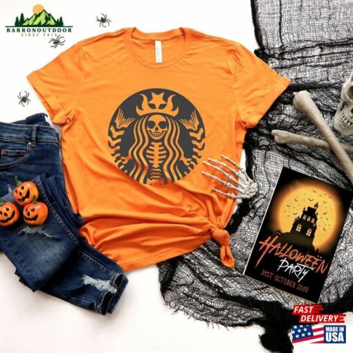 Skeleton Starbucks Inspired Shirt Halloween Classic Unisex