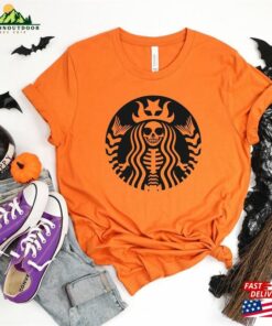 Skeleton Starbucks Inspired Shirt Halloween Parody Funny Coffee T-Shirt Classic