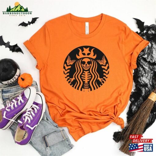 Skeleton Starbucks Inspired Shirt Halloween Parody Funny Coffee T-Shirt Classic