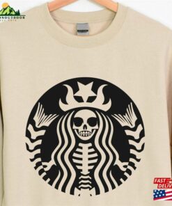 Skeleton Starbucks Inspired Shirt Halloween Parody Funny Coffee T-Shirt Classic