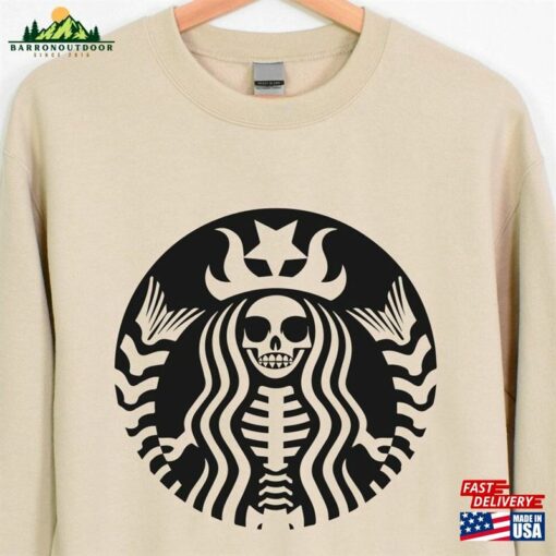 Skeleton Starbucks Inspired Shirt Halloween Parody Funny Coffee T-Shirt Classic