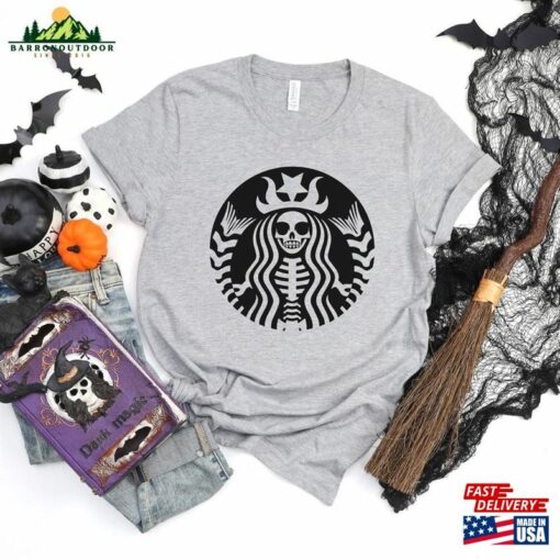 Skeleton Starbucks Inspired Shirt Halloween Parody Funny Coffee T-Shirt Classic