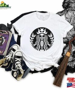 Skeleton Starbucks Inspired Shirt Halloween Parody Funny Coffee T Shirt Classic 4