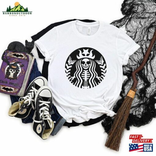 Skeleton Starbucks Inspired Shirt Halloween Parody Funny Coffee T-Shirt Classic