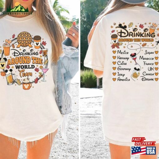 Snacking Around The World Drinking Disney Halloween 2 Sided Shirts T-Shirt Hoodie